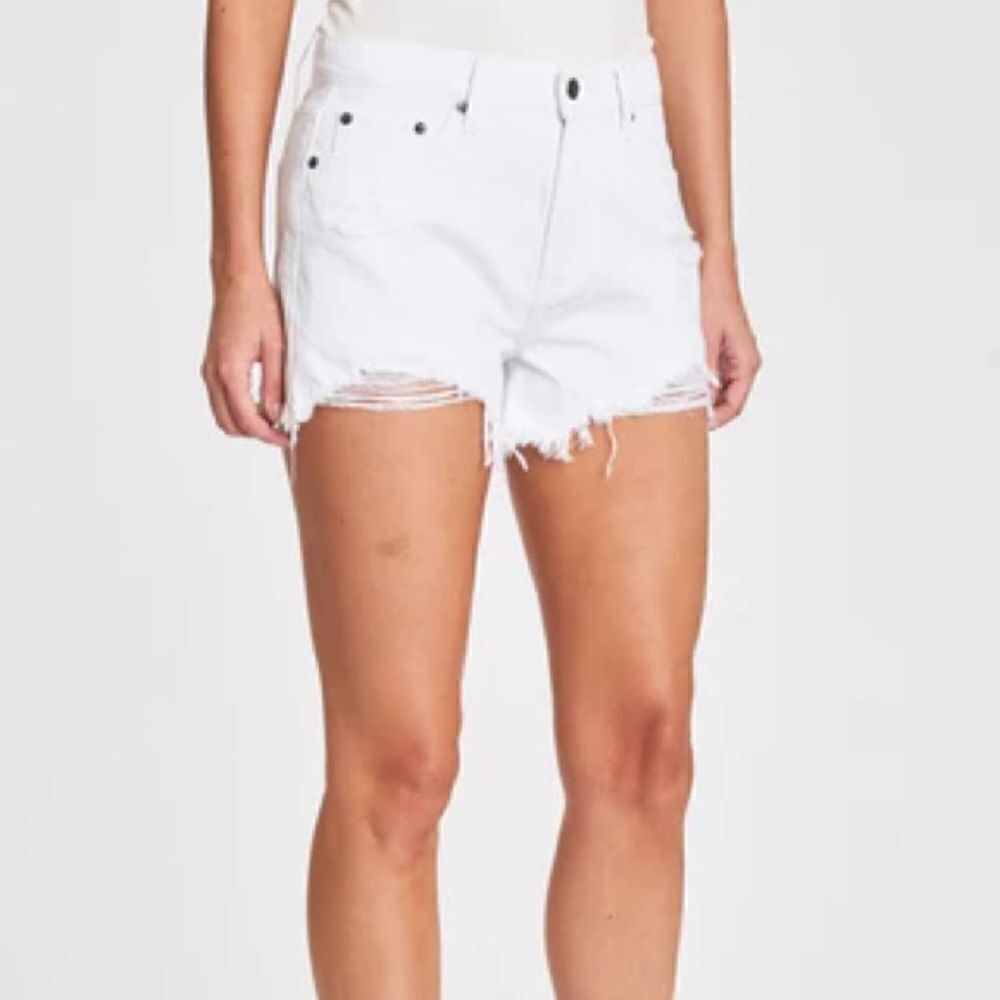 Pistola White High Ride Distressed Denim Shorts Sz 27